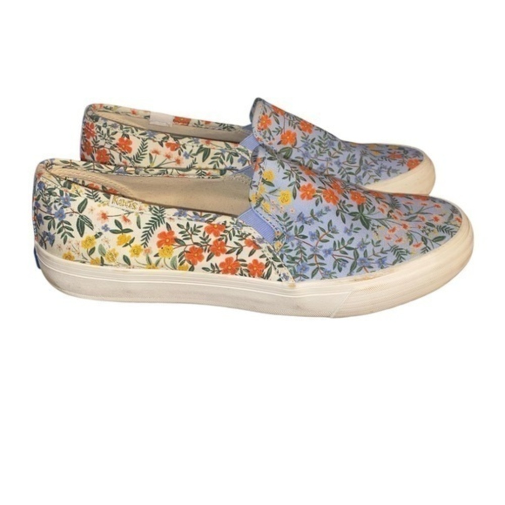 Keds Rifle Paper Double Decker Wildwood Slip On Sneakers-Two Tone Blue White